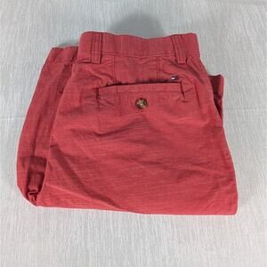 Tommy Hilfiger Chino Short Mens 32 Red Flat Front Mid Rise Zip Fly Cotton Casual